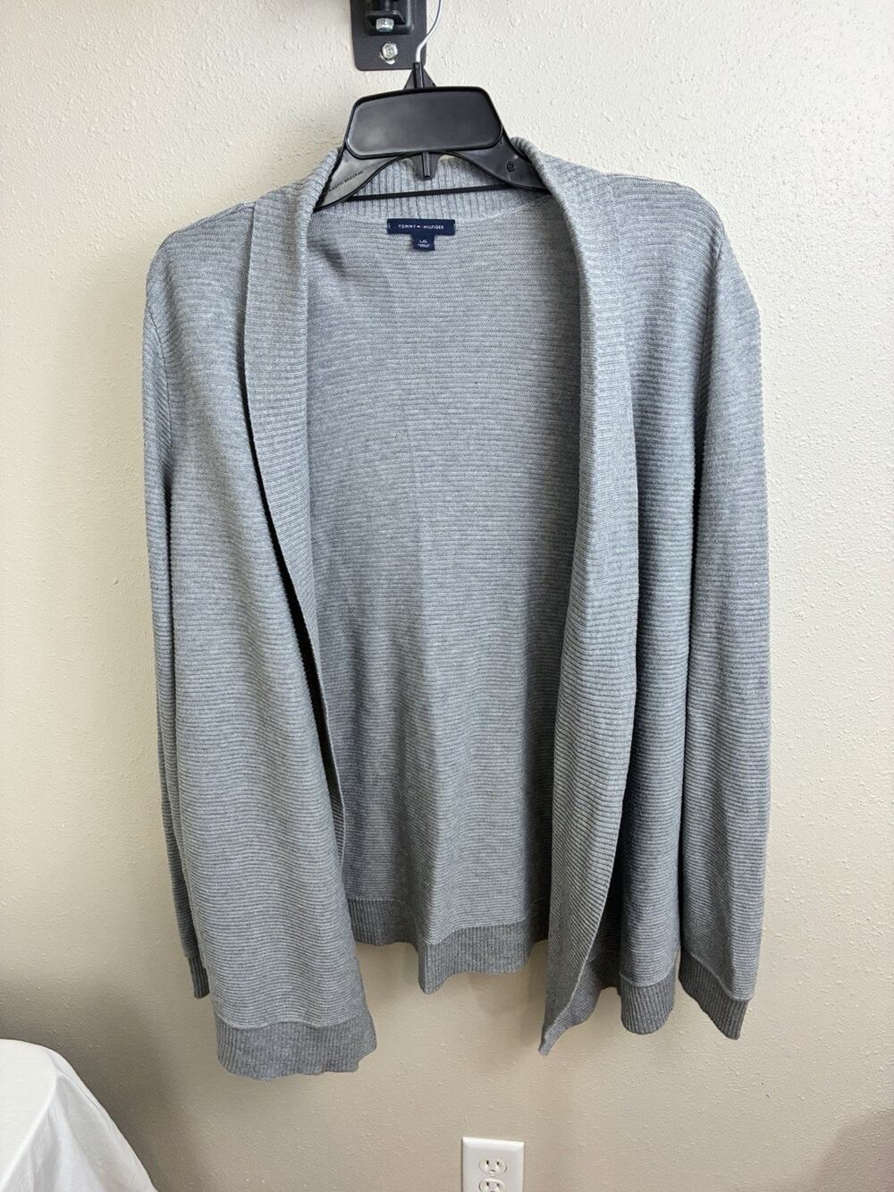 Tommy Hilfiger Gray Open Front Cardigan size L